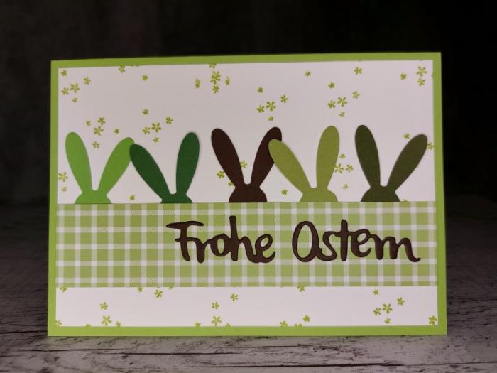 Grußkarte Frohe Ostern Ohren Caro handgemacht